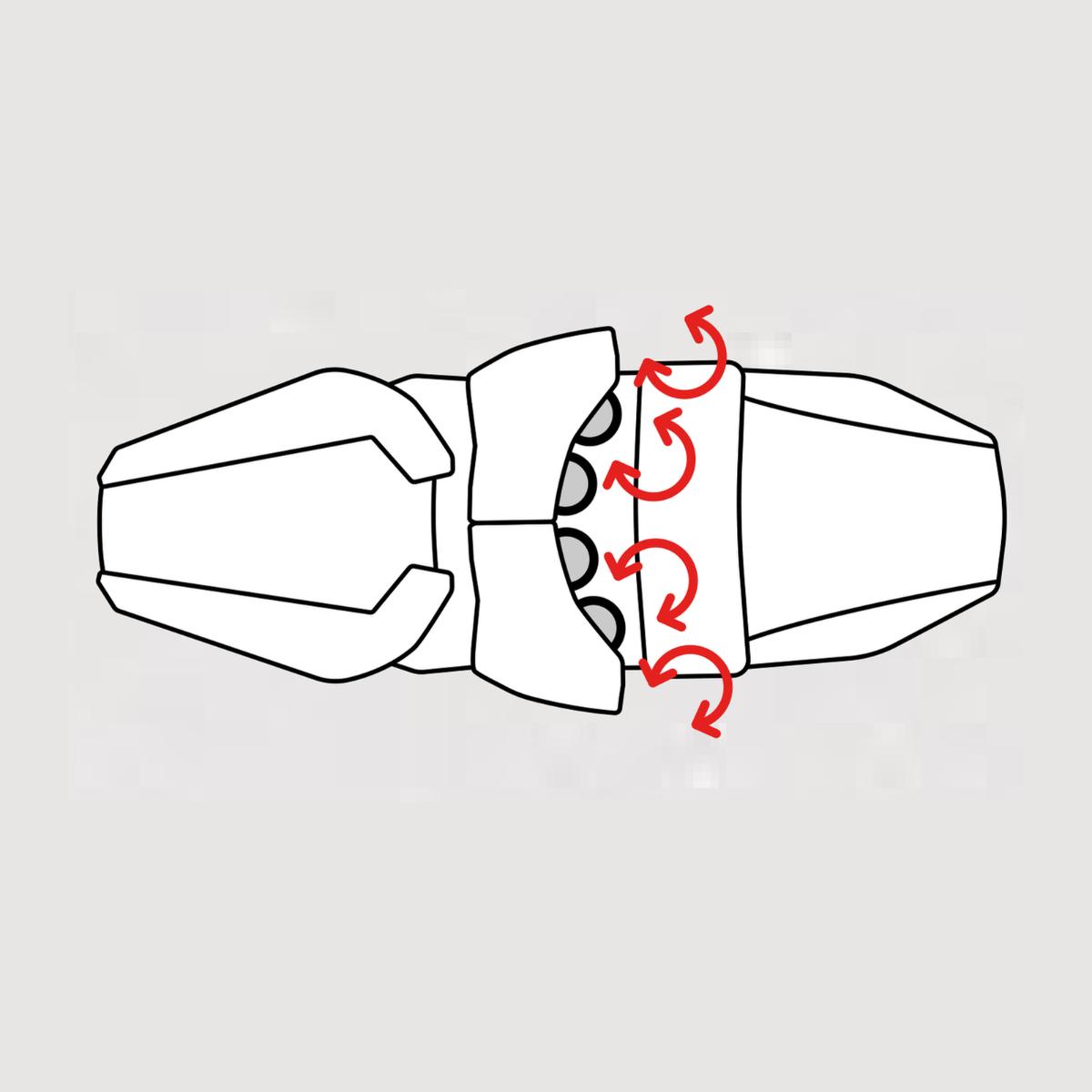 Roller Pincer Toe System-Schema von Tyrolia